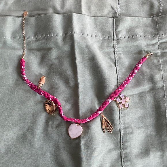 Free People Jewelry - Free People Pink and Gold Charm Necklace